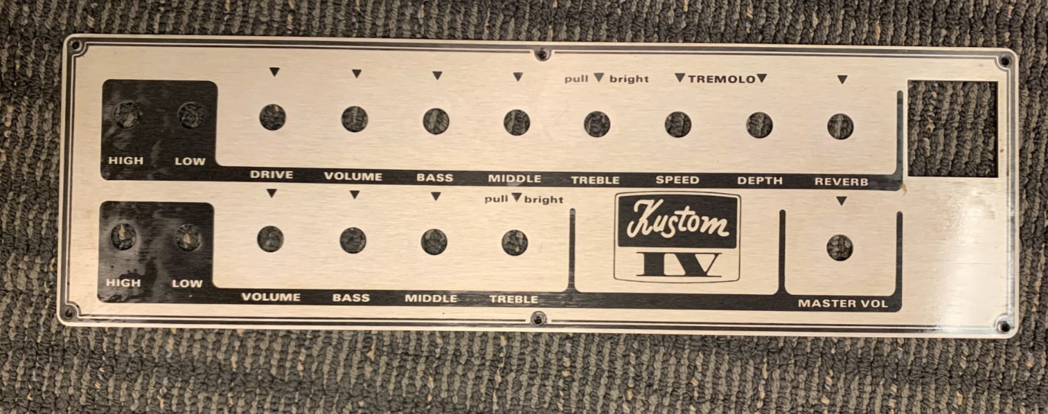 Vintage  Kustom IV Bass Amplifier Front Plates