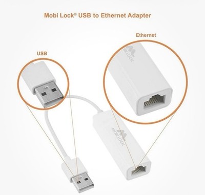 Mobi Lock USB Ethernet (LAN) Network Adapter Compatible for MacBook Air New    F