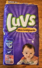 Retired 2016 Luvs Diapers. Luvs Ultra Leakguards. 48 Count NEW SEALED. Monkey