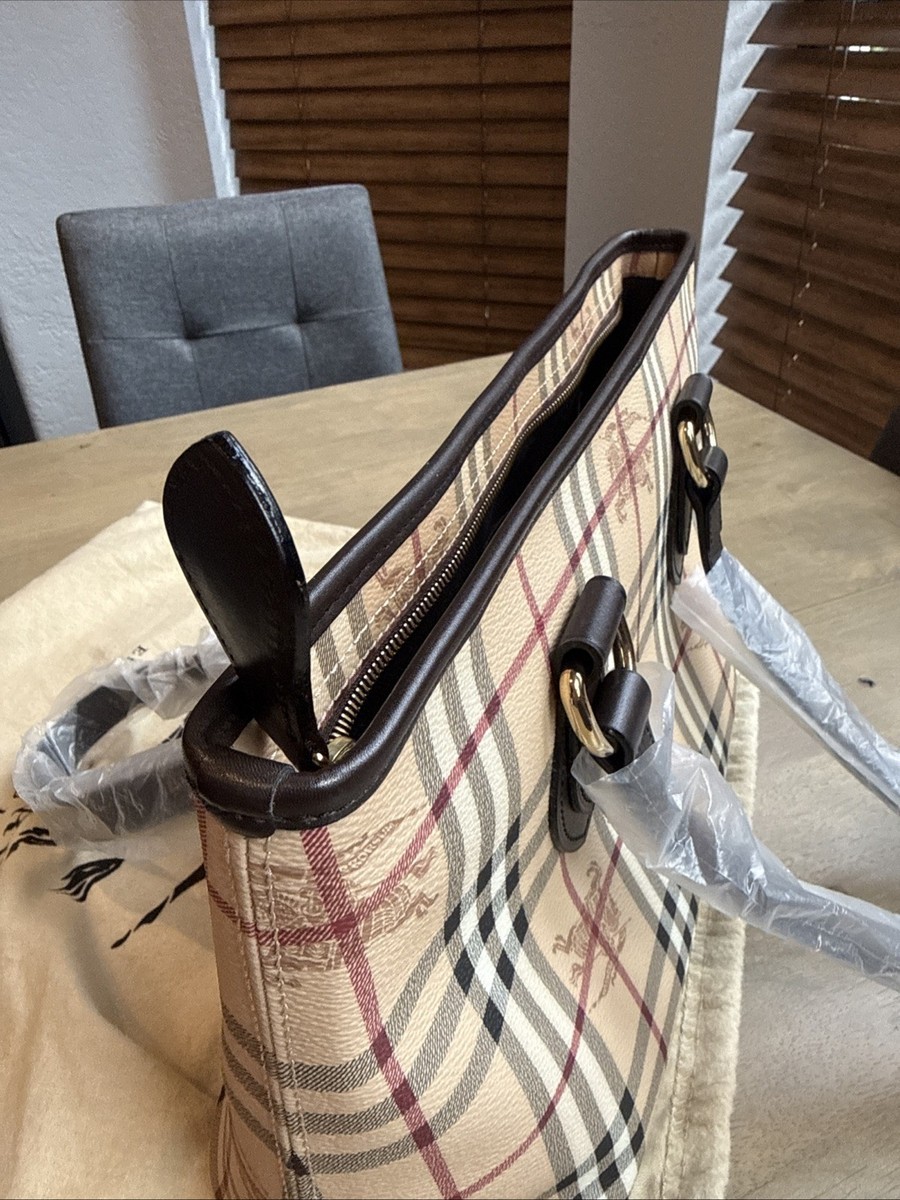 Burberry Haymarket Check/Brown Medium Regent Tote Coated  display picture 3