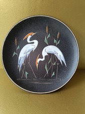 Ruscha Keramik - Wandteller - Sammlerteller - "Reiher" - 50er / 60er Jahre