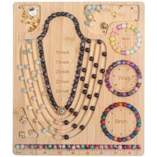 Bead Board for Jewelry Making, Bamboo Beading Tray Design Mat for Necklaces, ...