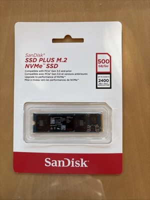 SanDisk SSD Plus 500GB M.2 NVMe PCIe Gen3   NEU & OVP   High Speed 2400MB/s
