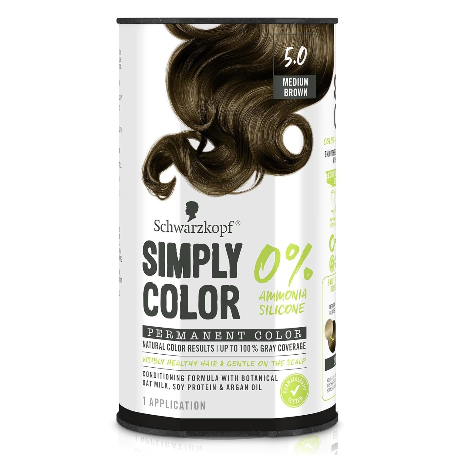 Permanent Hair Dye Medium Brown Ammonia Free  5.0