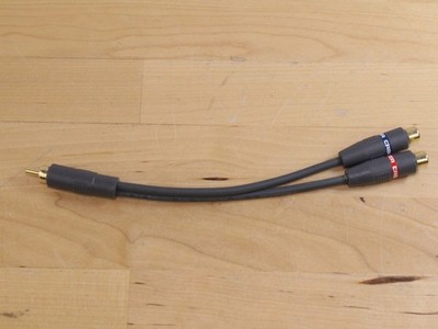 Monster Cable Standard Y Adapter RCA 1 Male to 2 Female Audio Splitter 6 inch