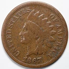 1867 Indian Head Penny Very Cent Good (VG) Details