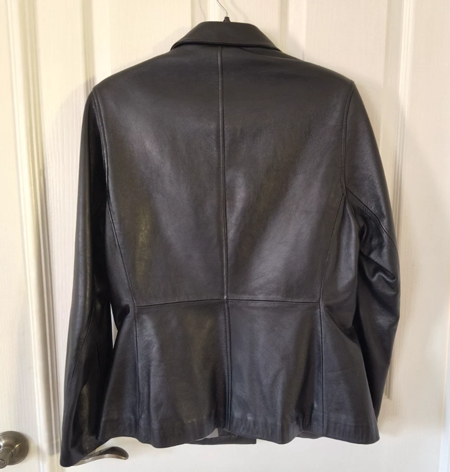 Chaqueta Blazer Wilsons Cuero Pelle Studio Mujer M Negra Cuero Genuino Foto 2 de 4