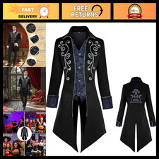 Men's Victorian Gothic Steampunk Tailcoat Jacket - Perfect for Halloween Costume