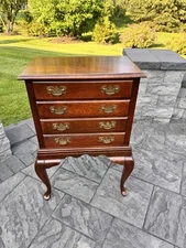Vintage Solid Cherry Silverware Chest or Jewelry Armoire by Crescent Furniture