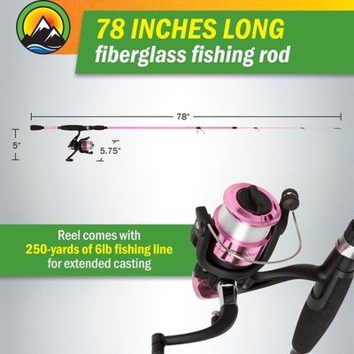 Wakeman Strike Series Spinning Rod and Reel Combo - Hot Pink