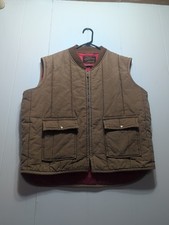 Vtg Walls Blizzard Pruf Insulated Vest Brown Duck Canvas XL