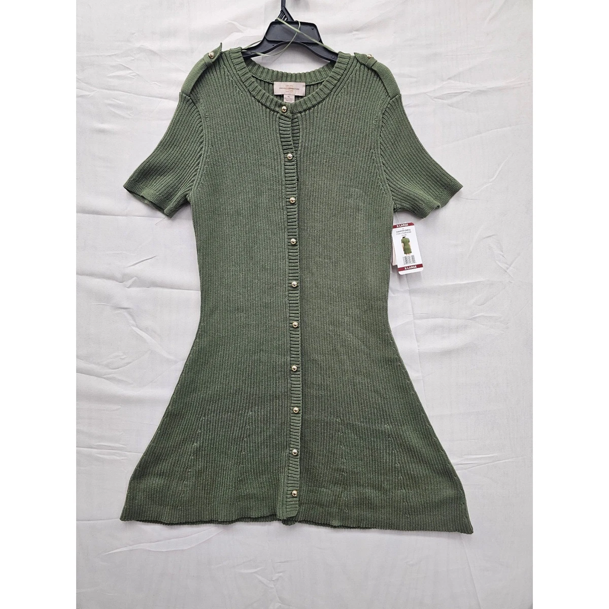 babysoft rib button front long sleeve sweater dress french connection hauteandhumid on LTK