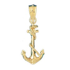 Ship Anchor Charm Pendant 14k Gold