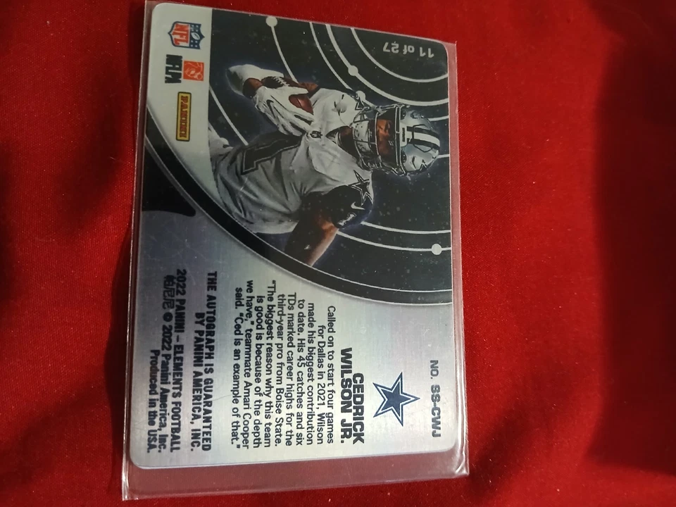 2022 Elements CEDRICK WILSON JR Auto Steel Signatures 11/27 Dallas Cowboys 🔥 - Image 2 of 3