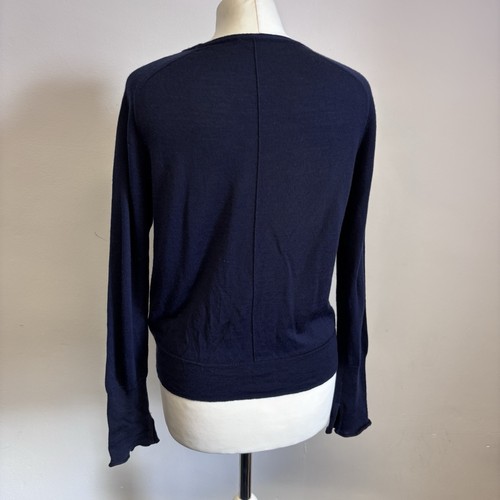 Jigsaw Wool Jumper Size Small Navy Blue Classic Minimal Simple 100% Wool - Picture 6 of 10
