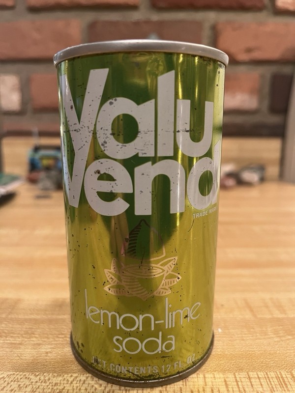 Vintage Valu Vend Lemon Lime Soda Can