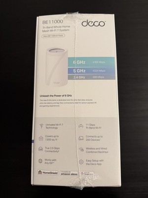 2 Pack TP-Link Deco BE11000 Tri Band WiFi 7 2BCGWBE65V2 Mesh WiFi
