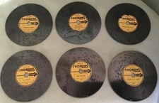 ANTIQUE VINTAGE “THORENS“ BRAND  4  1/2” METAL DISKS FOR SAME BRAND MUSIC PLAYER