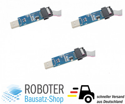 3 Stück - USBASP AVR Programmer Adapter - Downoader 10 Pin Kabel ATTiny USBISP