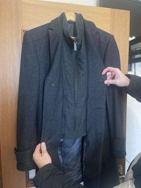 Men Carl Gross Coat Grey 48