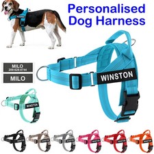 Personalised No Pull Dog Harness Front Clip Adjustable Soft Padded Breathable