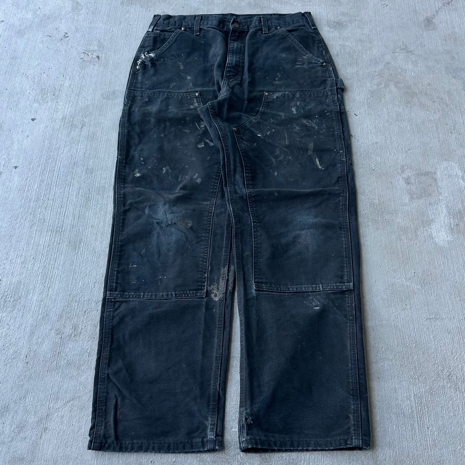 Vintage Y2K Carhartt black double knee carpenter work pants