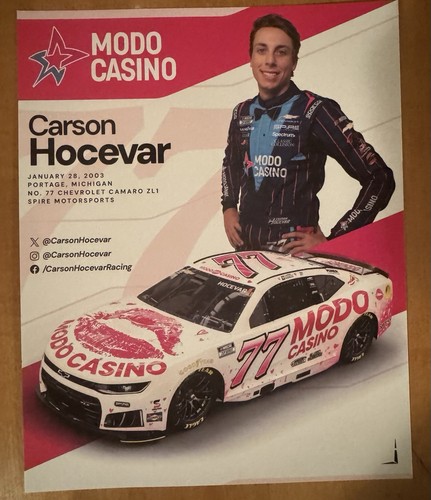 2026 Carson Hovevar Modo Casino Nascar Cup Postcard