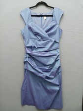Sangria Women's Sheath Knee Length Dress 12 Blue Solid Casual Party Stylish