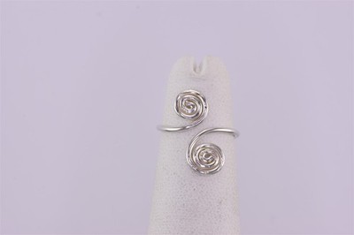 Sterling Silber gewirbelt Spirale Bypass Band Ring 925 Gr: 2