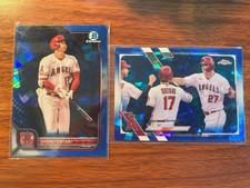 2021-22 TOPPS CHROME AND BOWMAN CHROME SAFFIRE CARDS OF SHOHEI OHTANI #71-621