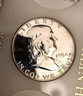 1954 Franklin Half Dollar PROOF GEM Unc Silver Coin From US Mint Set Toning