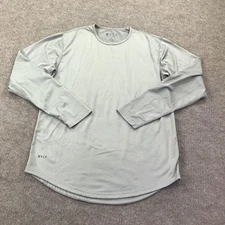 BYLT Shirt Mens Medium Gray Long Sleeve Drop-Cut Performance Athletic Crewneck