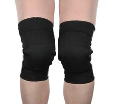 2 Black Mighty Grip Pole Dance Tacky Open Back Knee Protectors for Pole Dancing