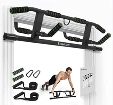 KAKICLAY 2023 Upgrade Multi-Grip Pull Up Bar with Smart Larger Hooks
