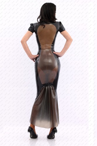 1029 Latex Rubber Gummi long mermaid Skirt Dress One-piece customized 0.4mm sexy - Foto 1 di 6