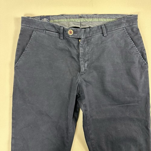 Valditaro Sartoria Blue Cotton Chinos Pants Italy Made Mens 48 Straight Leg - Picture 3 of 11