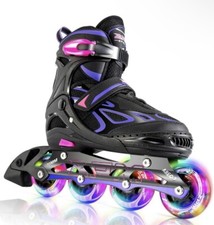 2PM SPORTS Vinal Girls Adjustable Flashing Inline Skates XL Size NEW