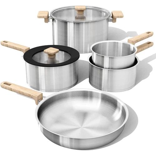 Carote 7-PCS Stainless Steel Cookware Set Pots Pans Cool Handle All Stovetops