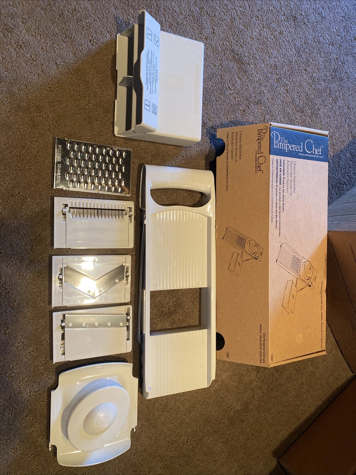 The Pampered Chef Ultimate Slice & Grate Mandolin #1085 Made In Germany 4 Blades