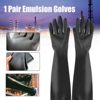 Heavy Natural Rubber Latex Gloves Household Industrial Chemical Resistant