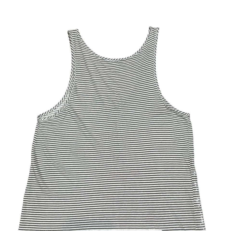 Camiseta sin mangas J.Crew para mujer MED tejido lentejuelas rayas Henley gris blanco botones Foto 3 de 4