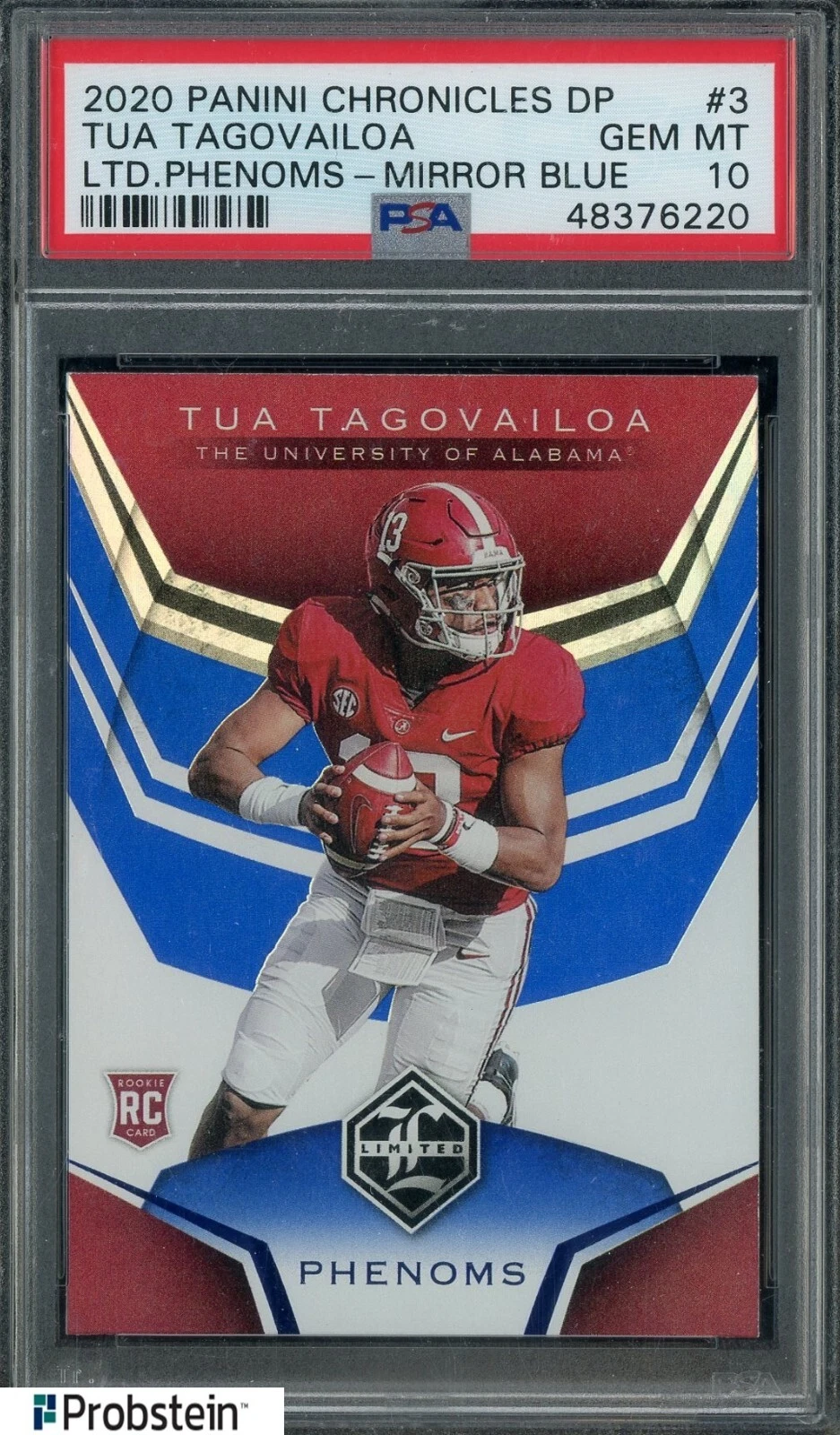 Tua Tagovailoa Panini Chronicles Draft Picks Limited Phenoms #3 Mirror Blue
