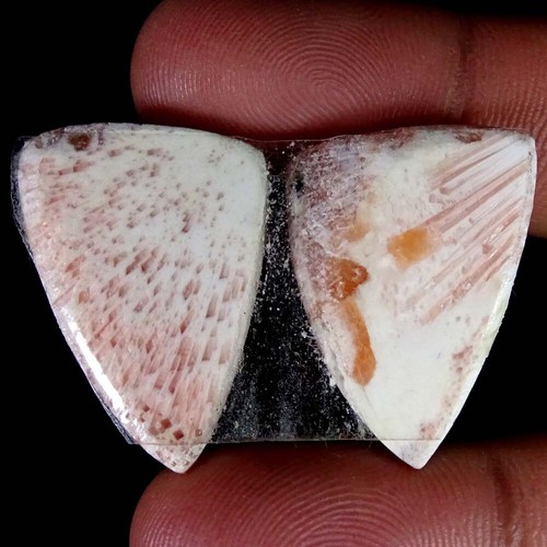 NATURAL PINK SCOLECITE DESIGNER MIX PAIR CABOCHON LOOSE GEMSPAIR PK107 - Imagen 35 de 101