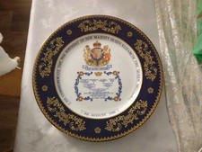 Aynsley China Plate HRH The Queen Mother 90th Birthday Royal Memorabilia memoria