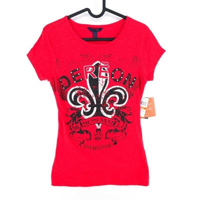 DEREON Rot Rundhals Top T-Shirt Größe M