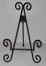 Metal Easel Book Picture Frame Plate Holder Stand 11.5" Table Black Ornate