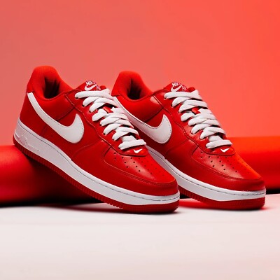 Nike Air Force 1 Low Retro QS Mens Shoes, University Red Nike Air Force 1 Low Retro QS Mens Shoes, University Red