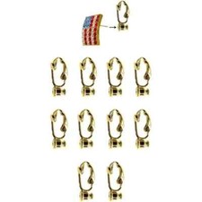 Earring Converters -NEW- Set of 12 6 Pairs Clip-on Clasps Non Pierced Goldtone