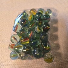 Lot Of 50 Multi Colored Cat's Eye Glass Machine Made Marbles Vintage Retro