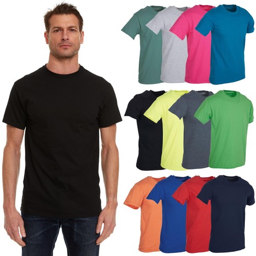 SOCKS'NBULK 12 Pk Mix Colors Mens Cotton Crew Neck T-Shirts Bulk Short Sleeve - $146.88